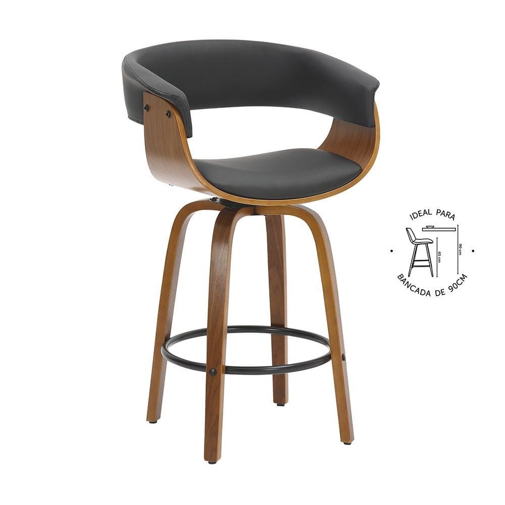 Banqueta Betim Baixa Preto 1